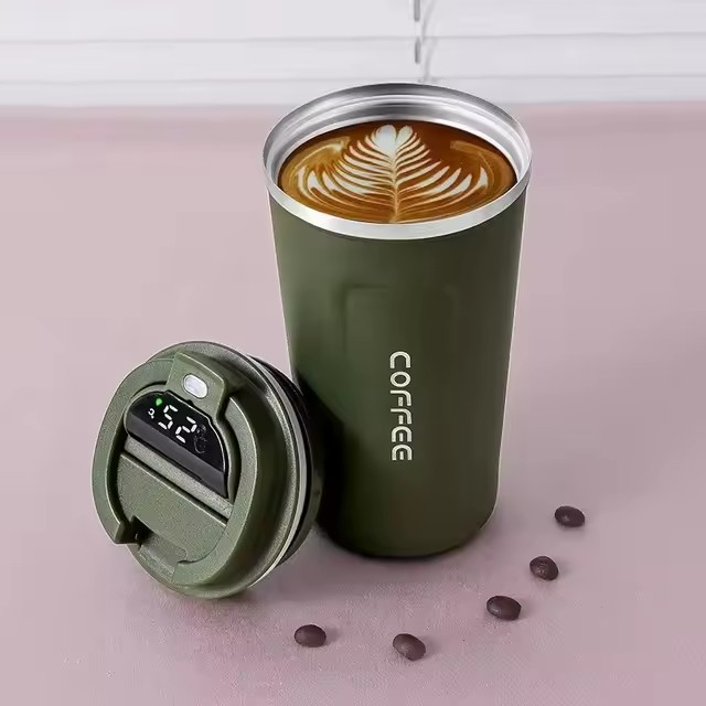 Coffee Mug Stainless Steel | Temperature Display | Insulated Water Bottle
