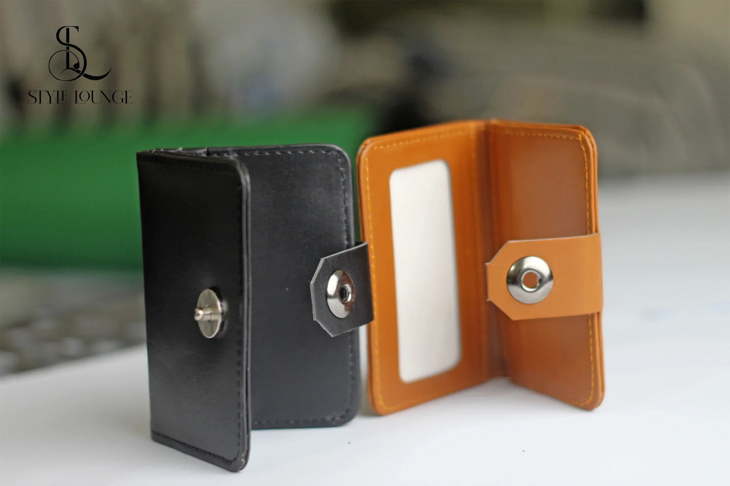 Pure Synthetic Wallet With Magnetic Button Lock
