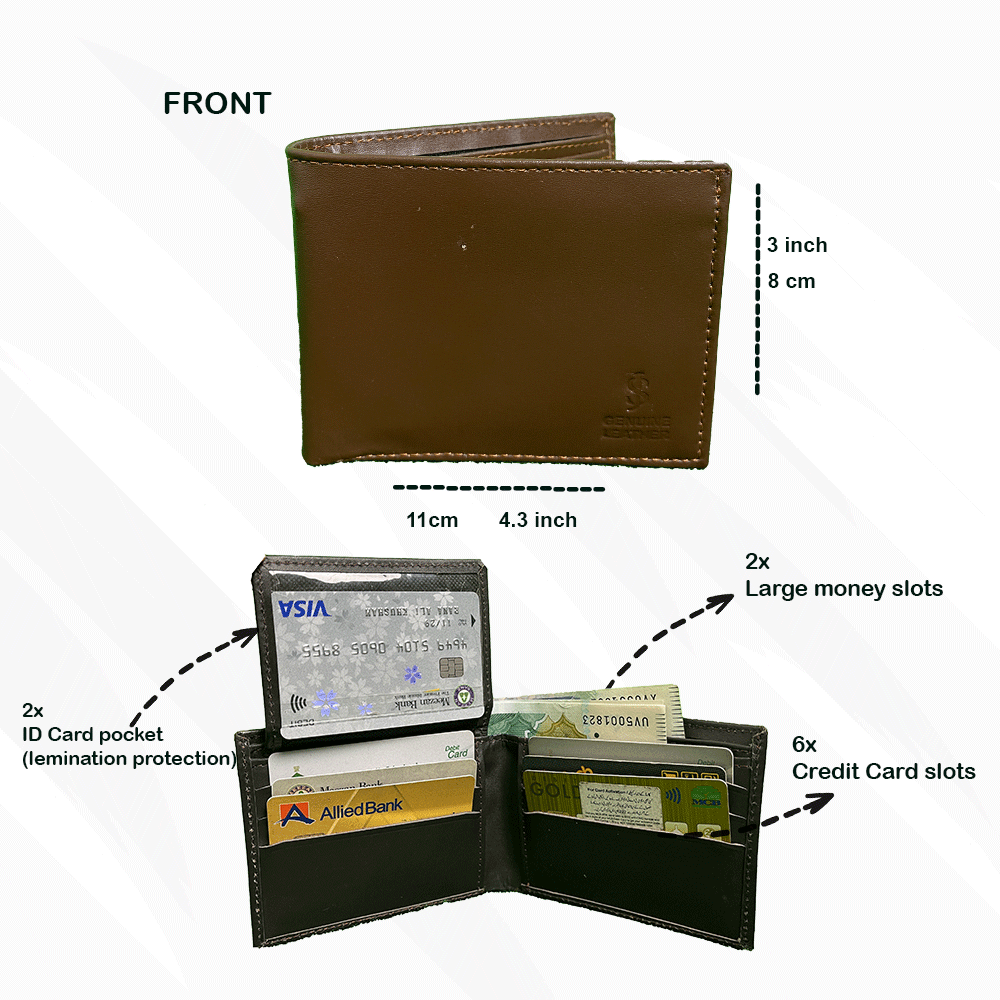 Genuine 100%  Slim Wallet for Men(WITH ZIP)